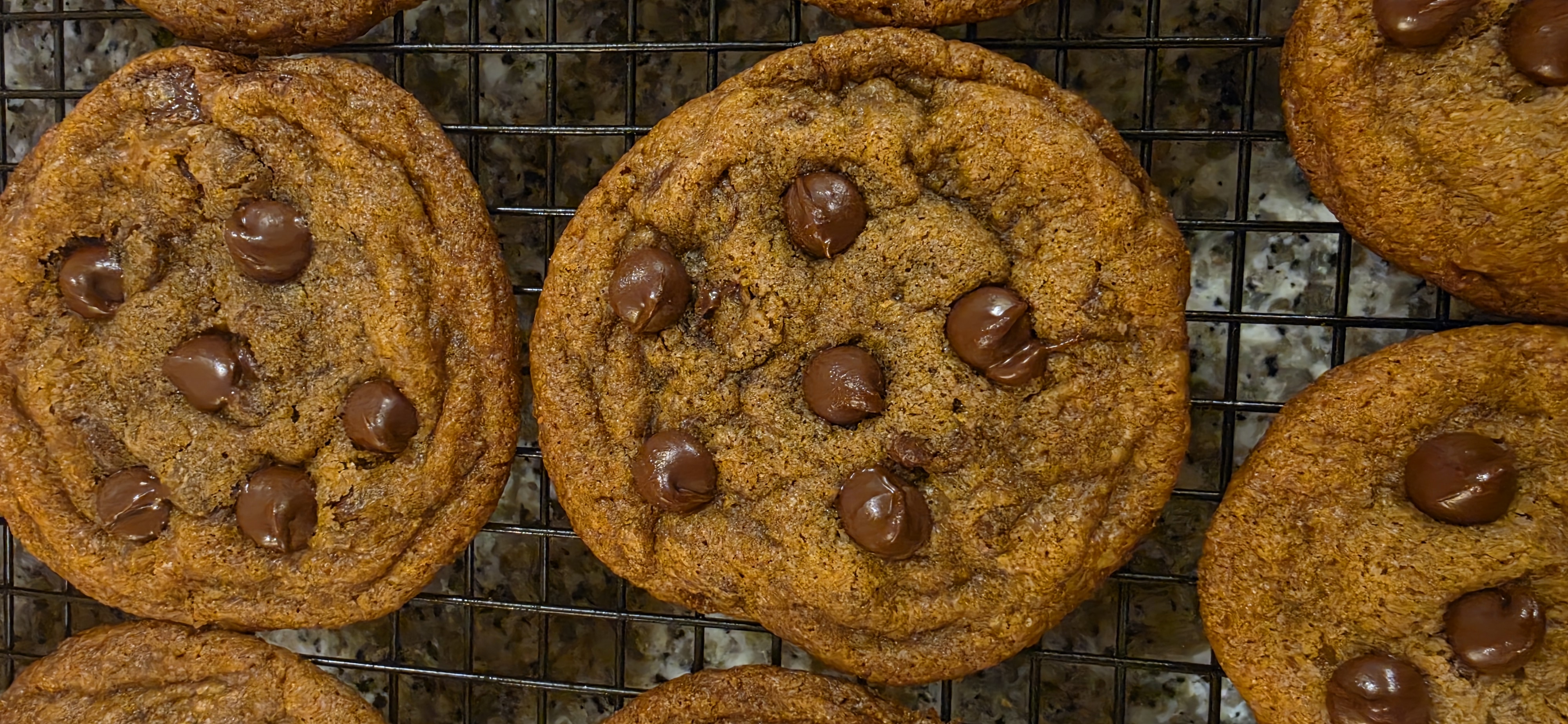 Brown butter chocolate chip cookies fresh from the oven