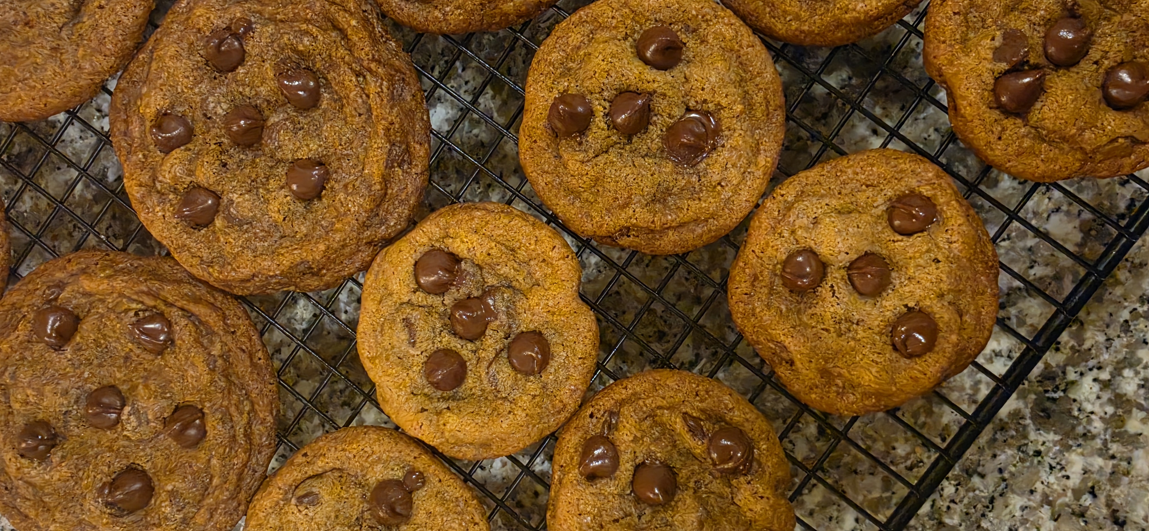 Mini cookies cooling on a rack